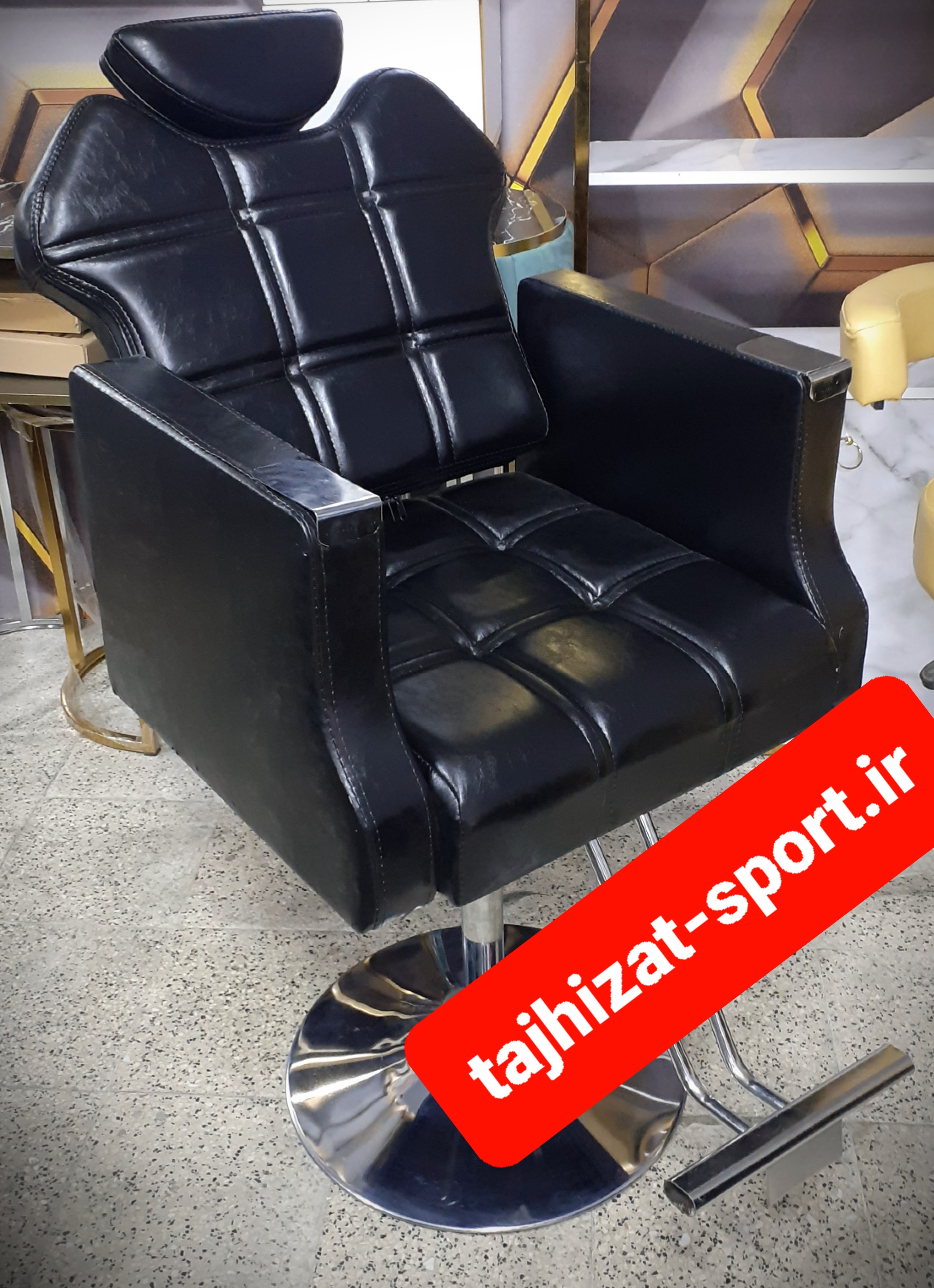 **صندلی اصلاح گلایل  آرایشگاهی پشت محرک چرم الکرو جک دستی 21 سینی گرد ارسال به سراسر ایران **
