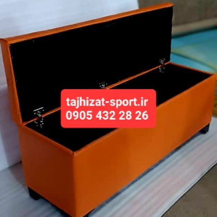 پاف و نیمکت باکس دار ابعاد ۴۰ در ۱۲۰ نیکمت انتظار اداری چرم مشکی